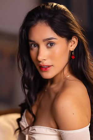 Carolina Guerrero Seduces In Her Bedroom Wearing Denim Shorts And A White Top Whispering Temptation