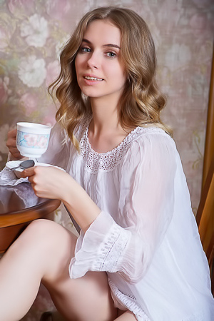 Dina Divine Flirts With Sheer Nightie And Spread Legs Striptease